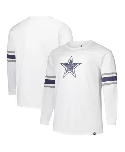 47 Brand Men's White Dallas Cowboys Big Tall Premier Brex Long Sleeve T-shirt