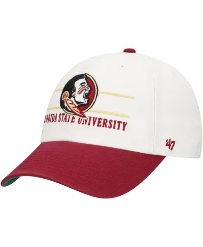 47 Brand Men's White Florida State Seminoles Gridiron Clean Up Adjustable Hat