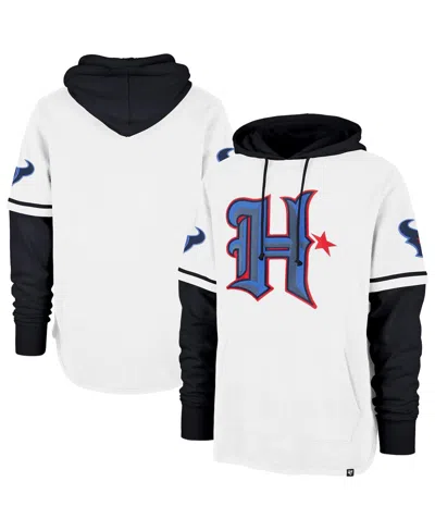 47 Brand Men's White Houston Texans Trifecta Shortstop Pullover Hoodie