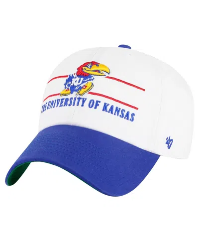 47 Brand Men's White Kansas Jayhawks Gridiron Clean Up Adjustable Hat