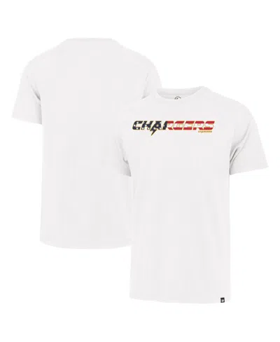 47 Brand Men's White Los Angeles Chargers Flag Script Franklin T-shirt