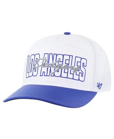 47 Brand Men's White Los Angeles Dodgers Lineman Hitch Adjustable Hat