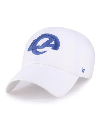 47 Brand Men's White Los Angeles Rams Clean Up Adjustable Hat