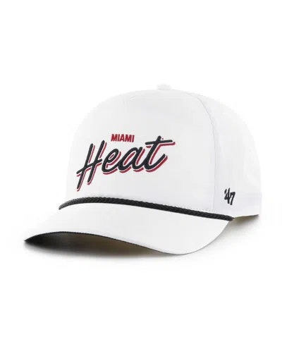 47 Brand Men's White Miami Heat Fairway Hitch Brrr Adjustable Hat