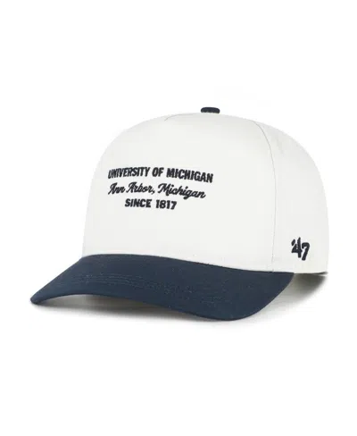 47 Brand Men's White Michigan Wolverines Contemporary Basics Two-tone Hitch Adjustable Hat