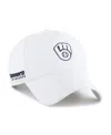 47 Brand Men's White Milwaukee Brewers Foundational Pinch Offside Adjustable Hat In White