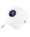 47 BRAND MEN'S WHITE MINNESOTA TIMBERWOLVES CLEAN UP ADJUSTABLE HAT