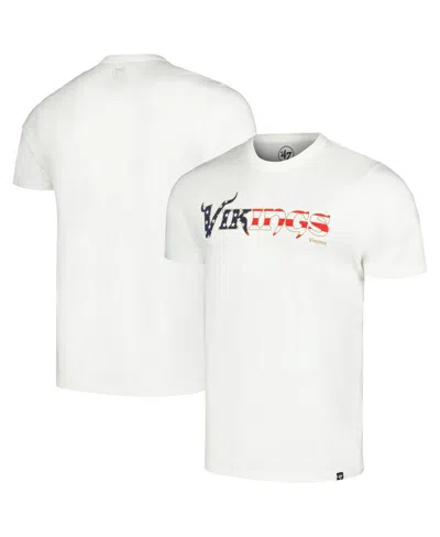 47 Brand Men's White Minnesota Vikings Flag Script Franklin T-shirt