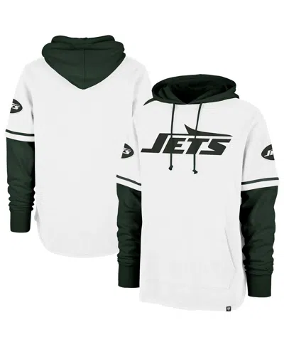 47 Brand Men's White New York Jets Trifecta Shortstop Pullover Hoodie