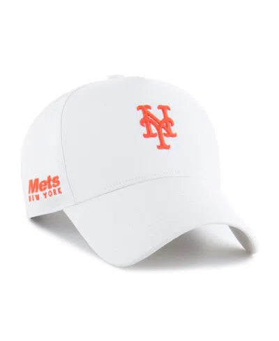 47 Brand Men's White New York Mets Foundational Pinch Offside Adjustable Hat