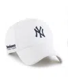 47 Brand Men's White New York Yankees Foundational Pinch Offside Adjustable Hat In White