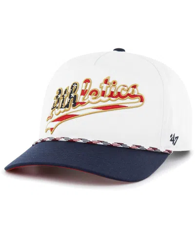 47 Brand Men's White Oakland Athletics Flag Script Hitch Snapback Hat In Red