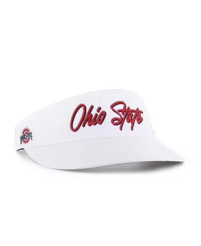 47 Brand Men's White Ohio State Buckeyes Melbourne Brrr Adjustable Visor Hat