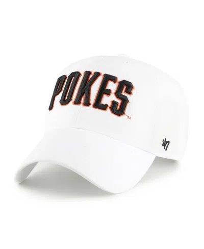 47 Brand Men's White Oklahoma State Cowboys Clean Up Adjustable Hat