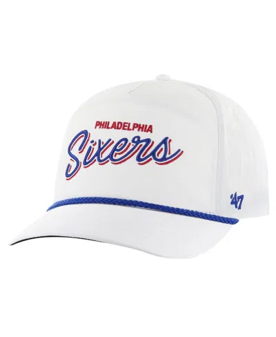 47 Brand Men's White Philadelphia 76ers Fairway Hitch Brrr Adjustable Hat