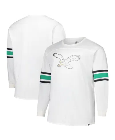 47 Brand Men's White Philadelphia Eagles Big Tall Premier Brex Long Sleeve T-shirt