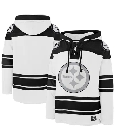 47 Brand Men's White Pittsburgh Steelers After Image Superior Lacer Pullover Hoodie