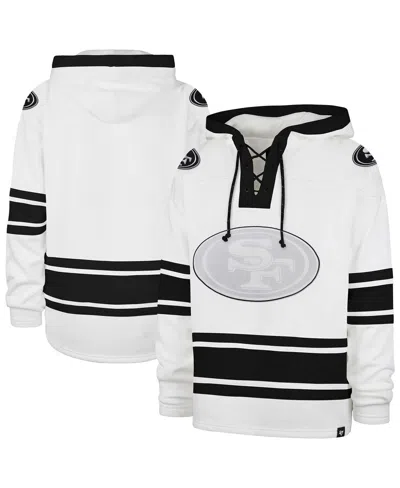 47 Brand Men's White San Francisco 49ers After Image Superior Lacer With Hood Sweatshirt