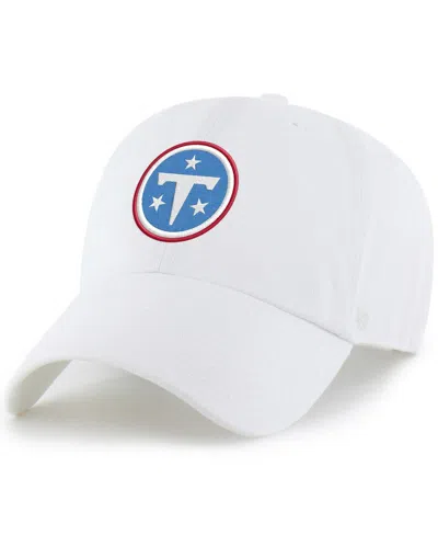 47 Brand Men's White Tennessee Titans Primary Logo Clean Up Adjustable Hat