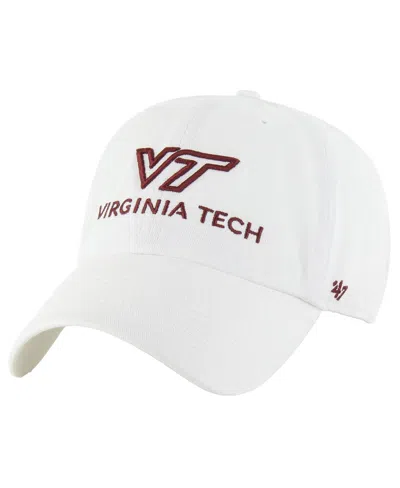 47 Brand Men's White Virginia Tech Hokies Clean Up Adjustable Hat