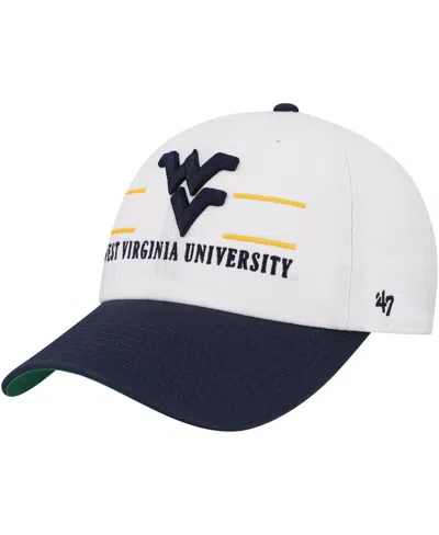 47 Brand Men's White West Virginia Mountaineers Gridiron Clean Up Adjustable Hat