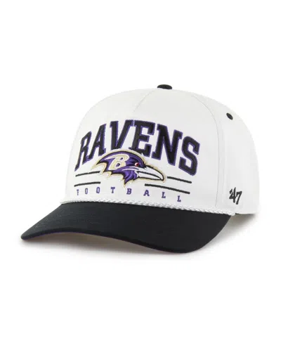 47 Brand Men's White/black Baltimore Ravens Roscoe Two-toned Hitch Adjustable Hat In Multi