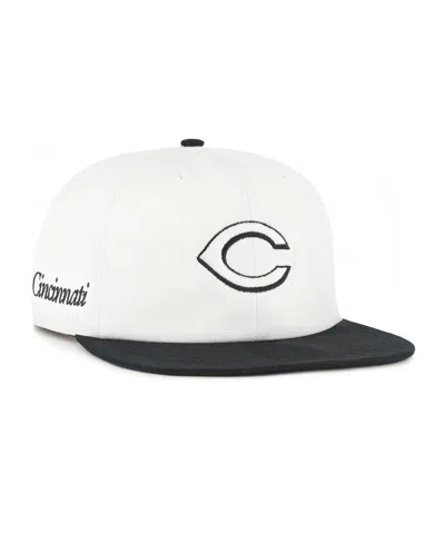 47 Brand Men's White/black Cincinnati Reds Foundation Captain Snapback Hat