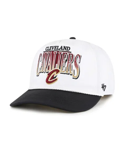 47 Brand Men's White/black Cleveland Cavaliers Tribute Two-tone Hitch Adjustable Hat In Multi