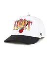 47 Brand Men's White/black Miami Heat Tribute Two-tone Hitch Adjustable Hat In White