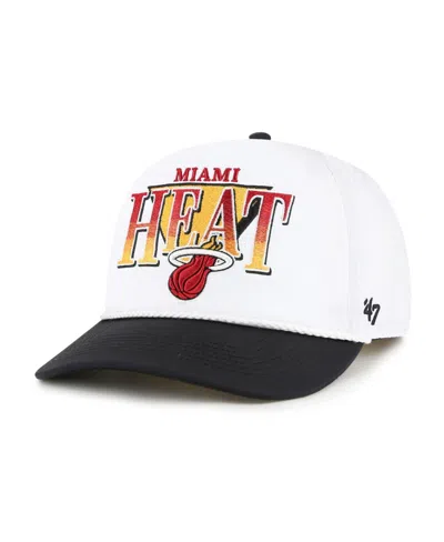 47 Brand Men's White/black Miami Heat Tribute Two-tone Hitch Adjustable Hat In Multi