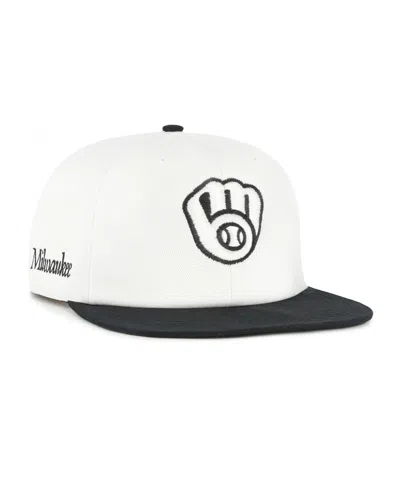 47 Brand Men's White/black Milwaukee Brewers Foundation Captain Snapback Hat In Multi