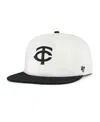 47 Brand Men's White/black Minnesota Twins Foundation Captain Snapback Hat