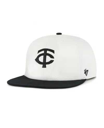 47 Brand Men's White/black Minnesota Twins Foundation Captain Snapback Hat
