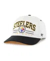 47 Brand Men's White/black Pittsburgh Steelers Roscoe Two-toned Hitch Adjustable Hat In Multi