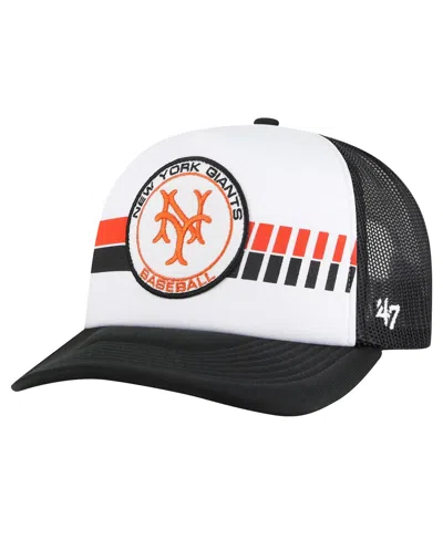 47 Brand Men's White/black San Francisco Giants Cooperstown Collection Pack Express Trucker Adjustable Hat In White,black