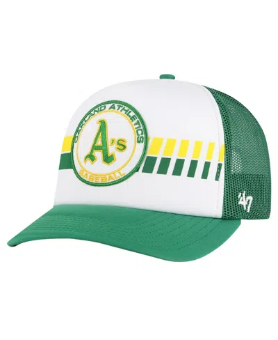 47 Brand Men's White/green Oakland Athletics Cooperstown Collection Pack Express Trucker Adjustable Hat In Green,white