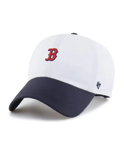 47 Brand Men's White/navy Boston Red Sox Vista Mini Clean Up Brrr Adjustable Hat In Gray