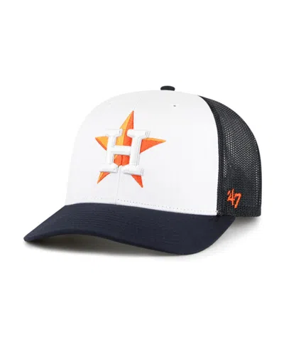 47 Brand Men's White/navy Houston Astros Freshman Trucker Adjustable Hat