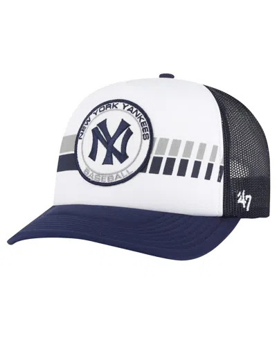 47 Brand Men's White/navy New York Yankees Cooperstown Collection Pack Express Trucker Adjustable Hat