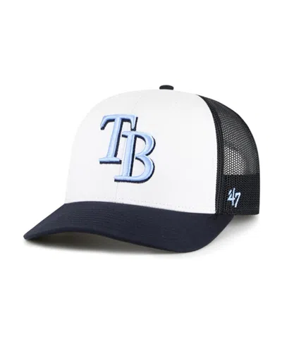 47 Brand Men's White/navy Tampa Bay Rays Freshman Trucker Adjustable Hat