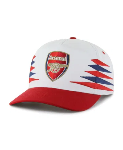 47 Brand Men's White/red Arsenal Diamond Cut Hitch Adjustable Hat