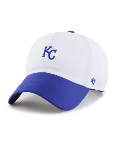47 Brand Men's White/royal Kansas City Royals Vista Mini Clean Up Brrrâ° Adjustable Hat