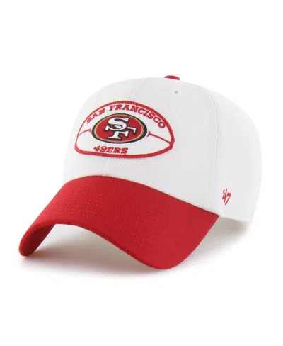 47 Brand Men's White/scarlet San Francisco 49ers Pique Patch Clean Up Adjustable Hat In White,scarlet