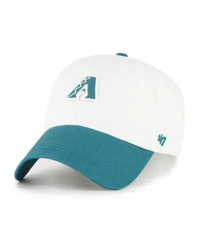 47 Brand Men's White/teal Arizona Diamondbacks Contemporary Tonal Clean Up Adjustable Hat