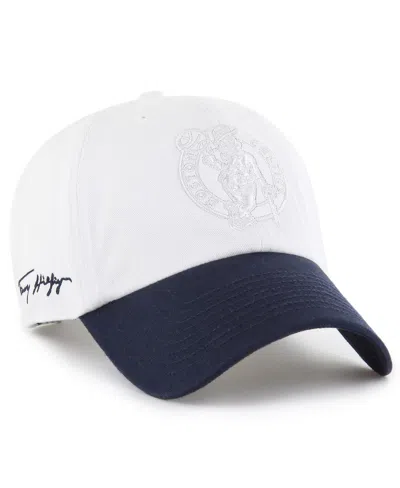 47 Brand Men's X Tommy Hilfiger White/navy Boston Celtics Courtside Cleanup Adjustable Hat
