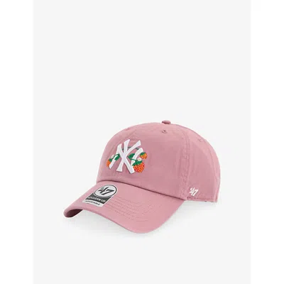 47 Brand Mens Pink '47 Clean Up Ny Yankees Icon Cotton-twill Baseball Cap