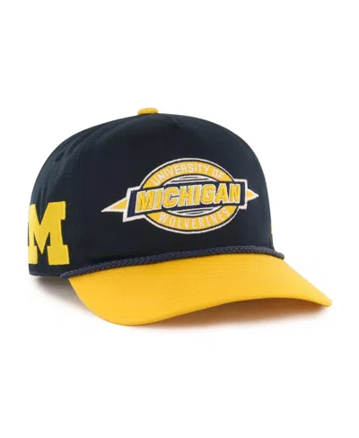 47 Brand Kids' Michigan Wolverines Retro Frame Out Baseball Cap In Brown