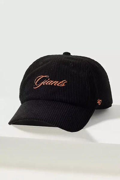 47 Brand Mlb 100% Cotton Corduroy Script Baseball Hat In Black