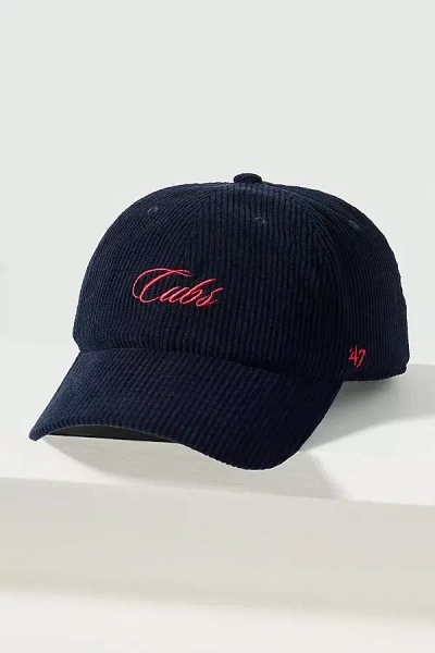 47 Brand Mlb 100% Cotton Corduroy Script Baseball Hat In Blue