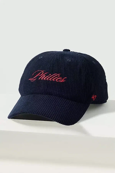 47 Brand Mlb 100% Cotton Corduroy Script Baseball Hat In Blue